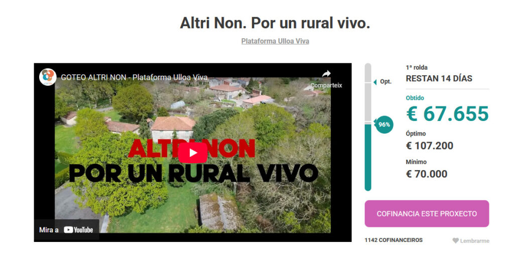 Campaña de goteo contra Altri, a piques de chegar ao mínimo