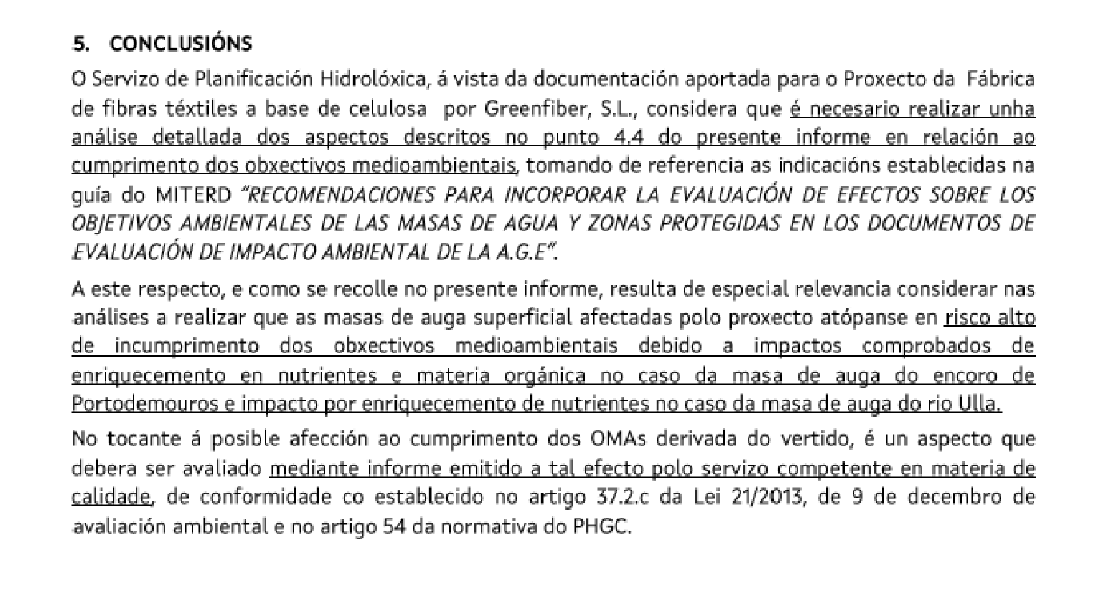 A Plataforma Ulloa Viva alerta dun cambiazo dos límites de vertedura no informe de Altri