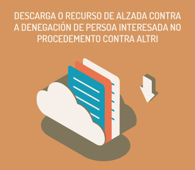 Imaxe dun arquivo na nube, dende a que se pode descargar o recurso de alzada como persoa interesada no proxecto de Altri