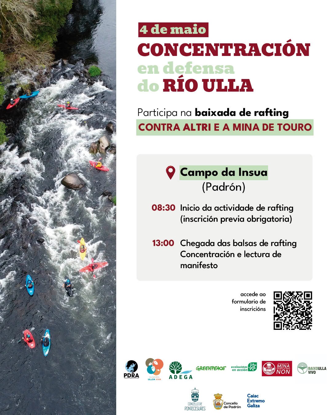 Cartaz da actividade contra Altri e a Mina de Touro en Padrón